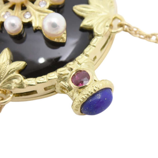 クリスチャンベルナール ネックレス パフュームボトルデザイン R0.15ct D0.08ct イエローゴールド K18YG Christian Bernard 中古