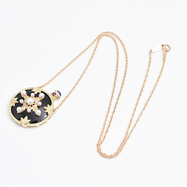 クリスチャンベルナール ネックレス パフュームボトルデザイン R0.15ct D0.08ct イエローゴールド K18YG Christian Bernard 中古