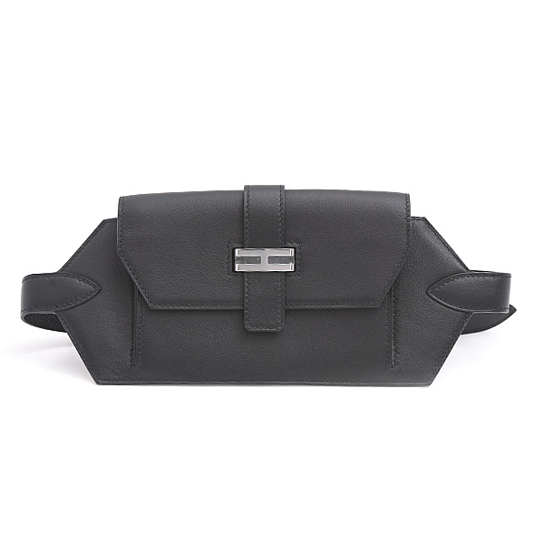 エルメス バッグ レディース メンズ エランポケット24 ウエストバッグ W刻 ヴォースイフト ブラック HERMES 中古