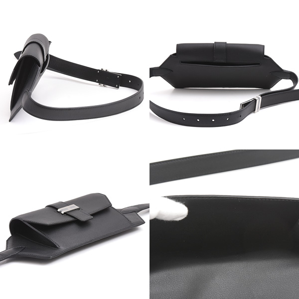 エルメス バッグ レディース メンズ エランポケット24 ウエストバッグ W刻 ヴォースイフト ブラック HERMES 中古