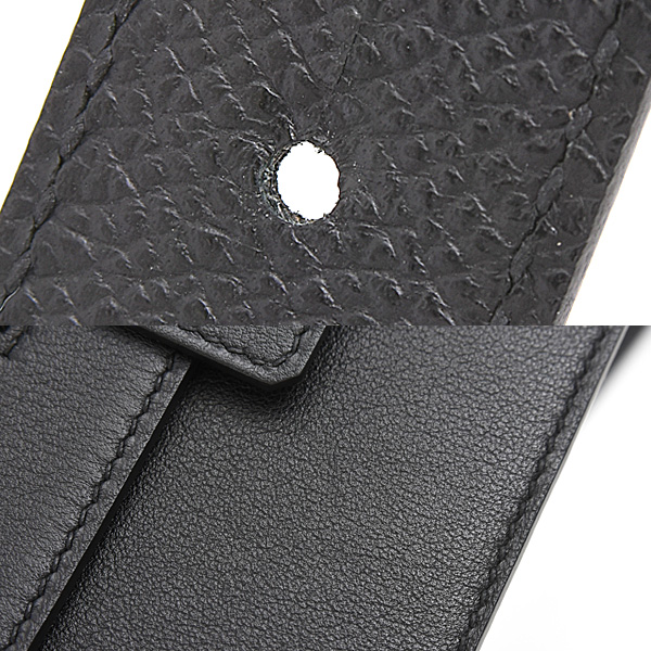 エルメス バッグ レディース メンズ エランポケット24 ウエストバッグ W刻 ヴォースイフト ブラック HERMES 中古