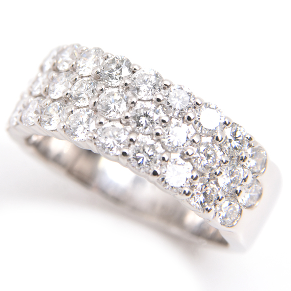 ダイヤモンド 指輪 レディース パヴェダイヤモンド リング D2.04ct 14号 プラチナ ノンブランド PT900 中古