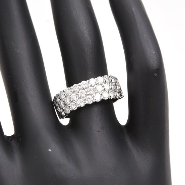 ダイヤモンド 指輪 レディース パヴェダイヤモンド リング D2.04ct 14号 プラチナ ノンブランド PT900 中古