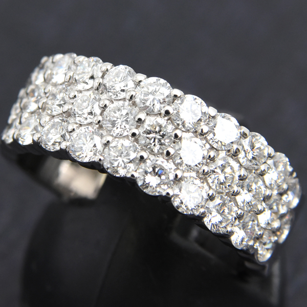 ダイヤモンド 指輪 レディース パヴェダイヤモンド リング D2.04ct 14号 プラチナ ノンブランド PT900 中古