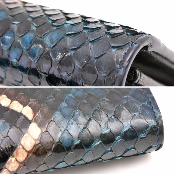 ルイヴィトン 財布 レディース エキゾチック ポルトフォイユ ツイスト パイソン ブルー系 ロングウォレット 蛇革 Louis Vuitton 中古