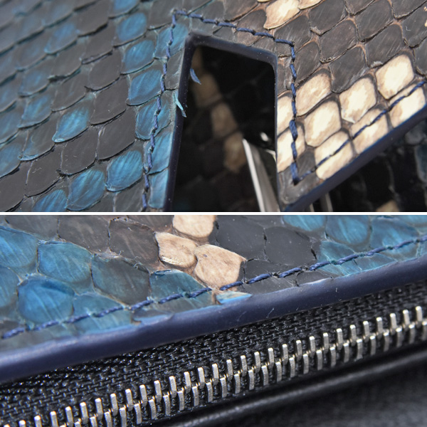 ルイヴィトン 財布 レディース エキゾチック ポルトフォイユ ツイスト パイソン ブルー系 ロングウォレット 蛇革 Louis Vuitton 中古