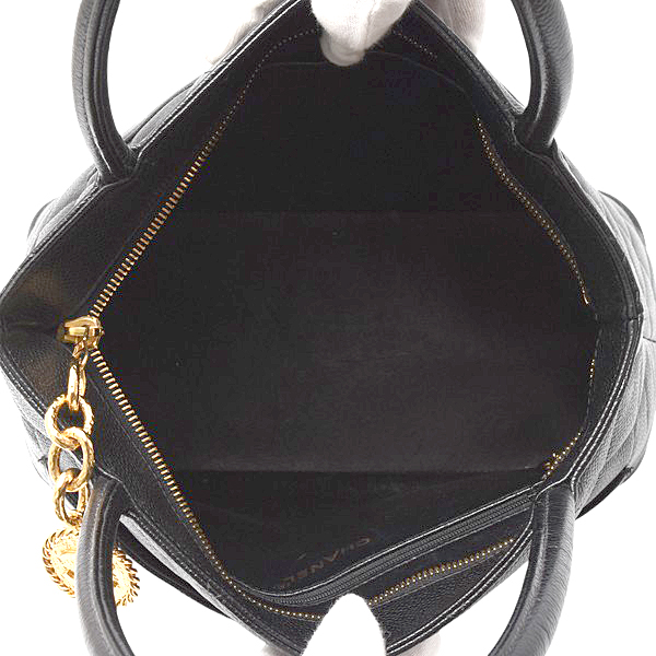 シャネル バッグ レディース マトラッセ 復刻トート ハンドバッグ ショルダー キャビアスキン ブラック CHANEL 中古