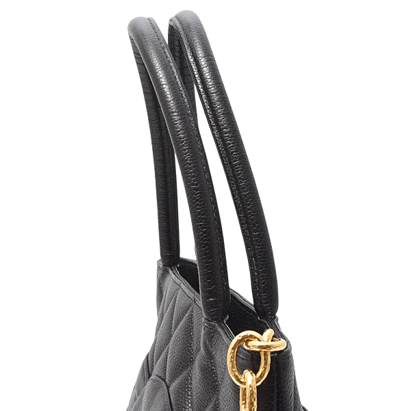 シャネル バッグ レディース マトラッセ 復刻トート ハンドバッグ ショルダー キャビアスキン ブラック CHANEL 中古