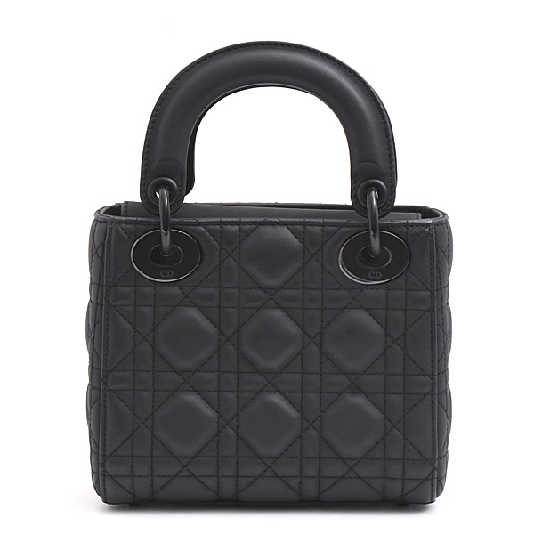 クリスチャンディオール バッグ レディース レディディオール ミニ カナージュ ブラック ウルトラマット カーフスキン Christian Dior M0505SLOI 中古
