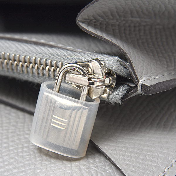 エルメス 財布 レディース ケリーウォレット 長財布 ヴォーエプソン グレー系カラー X刻(2016年) HERMES 中古