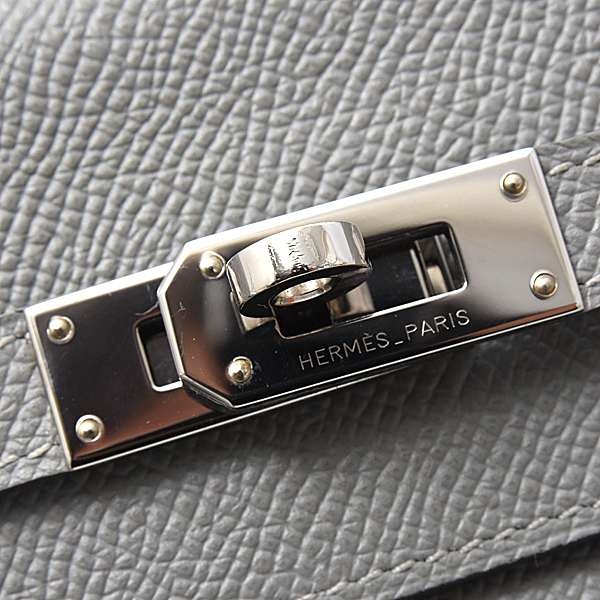 エルメス 財布 レディース ケリーウォレット 長財布 ヴォーエプソン グレー系カラー X刻(2016年) HERMES 中古