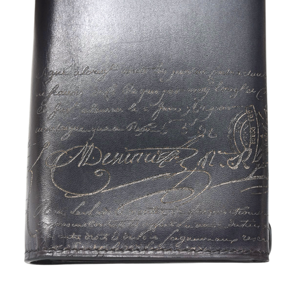 ベルルッティ 財布 メンズ エスパス エン スクリット カリグラフィ 長財布 レザー ネイビー Berluti 中古