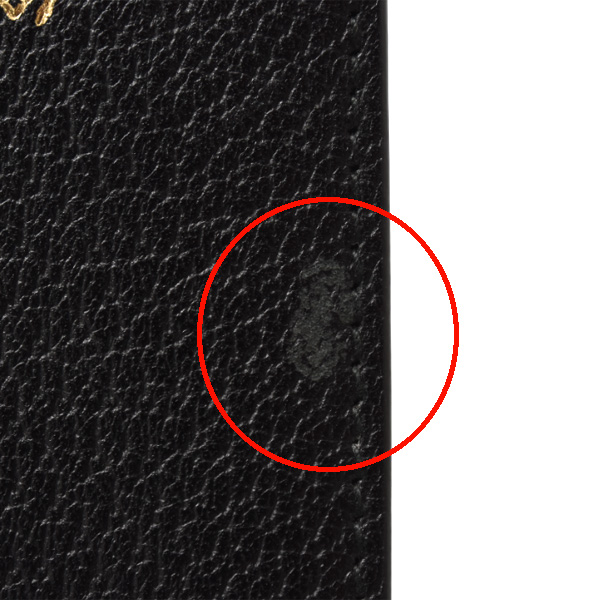 グッチ GUCCI ビースター クラッチバッグ セカンドバッグ ブラック ゴールド レザー 495066 中古