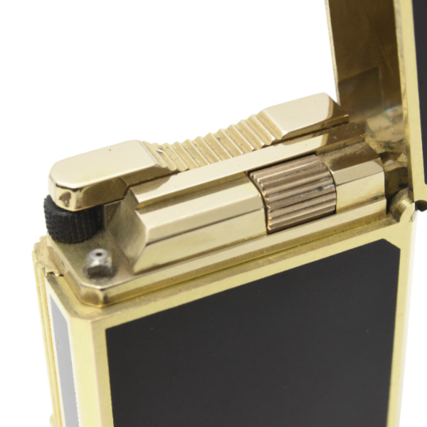 デュポン ライン1 ローラガスライター ゴールド ブラックラッカー 都彭 メンテナンス済み S.T.Dupont 中古