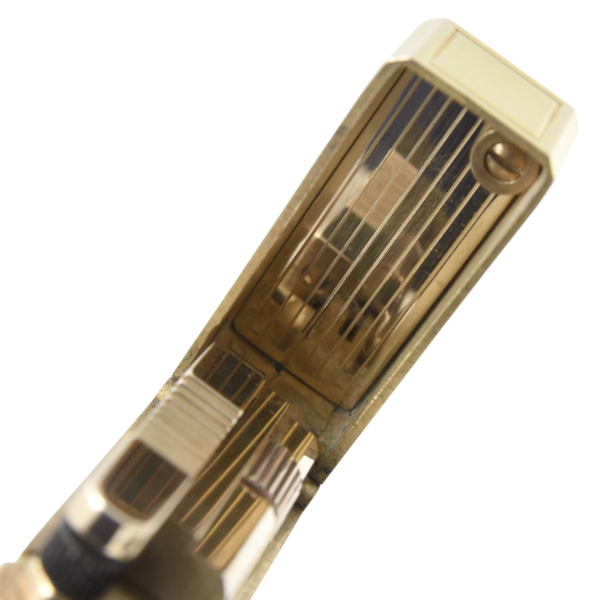 デュポン ライン1 ローラガスライター ゴールド ブラックラッカー 都彭 メンテナンス済み S.T.Dupont 中古