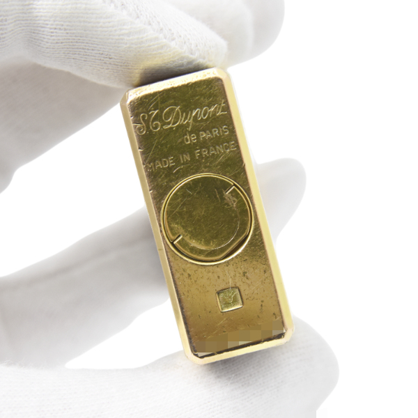 デュポン ライン1 ローラガスライター ゴールド ブラックラッカー 都彭 メンテナンス済み S.T.Dupont 中古