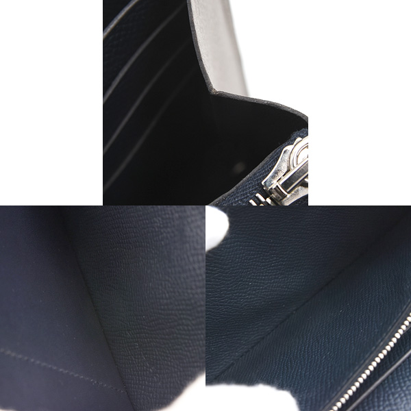 エルメス 財布 レディース ケリーウォレット ロング 長財布 C刻印 グリアスファルト グレー系 ヴォーエプソン HERMES 中古