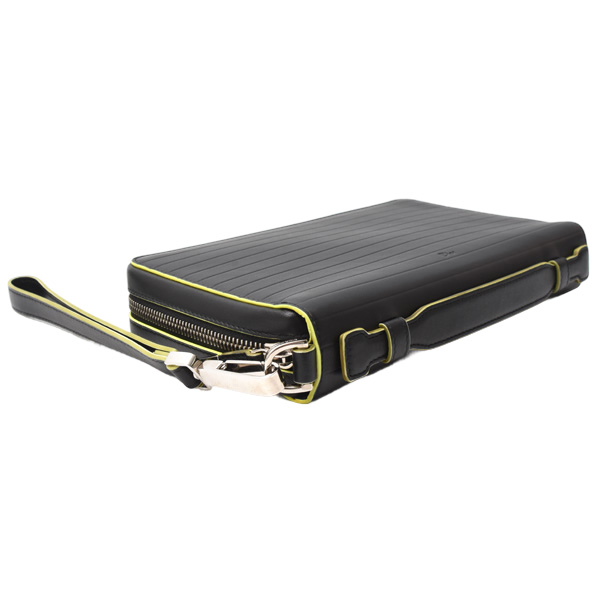 クリスチャンディオール 財布 メンズ ラウンドファスナー オーガナイザー バッグ クラッチ レザー ブラック Christian Dior 中古