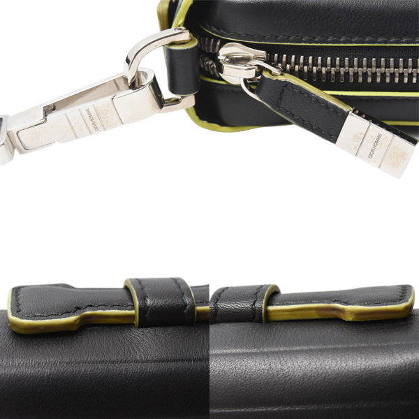 クリスチャンディオール 財布 メンズ ラウンドファスナー オーガナイザー バッグ クラッチ レザー ブラック Christian Dior 中古