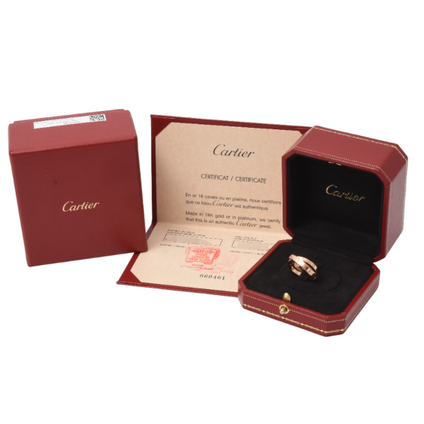 カルティエ 指輪 ビーラブ リング 4Pダイヤモンド 52サイズ 12.5号 ピンクゴールド 750PG Cartier 中古