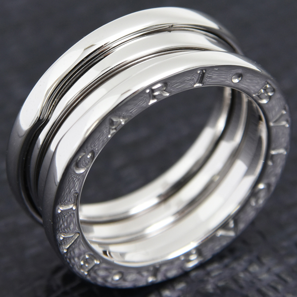 ブルガリ 指輪 メンズ ビー ゼロワン B-ZERO1 リング 55号 ホワイトゴールド BVLGARI 750WG 中古