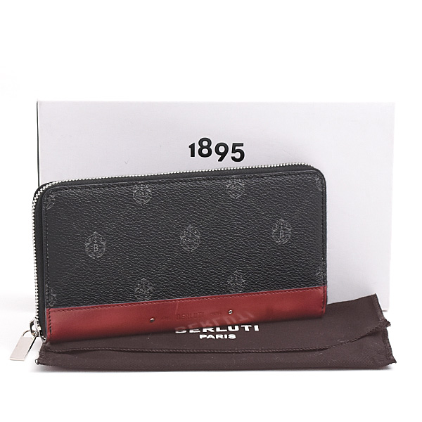 ベルルッティ 財布 メンズ イタウバ ロングジップウォレット ラウンドファスナー長財布 ブラック PVC×レザー Berluti 中古
