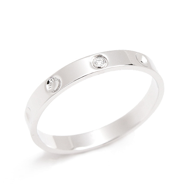 ルイヴィトン 指輪 メンズ リング アリアンス アンプラント 1Pダイヤ 刻印サイズ70 実測29号程 プラチナ Louis Vuitton Q9F01F PT950 中古