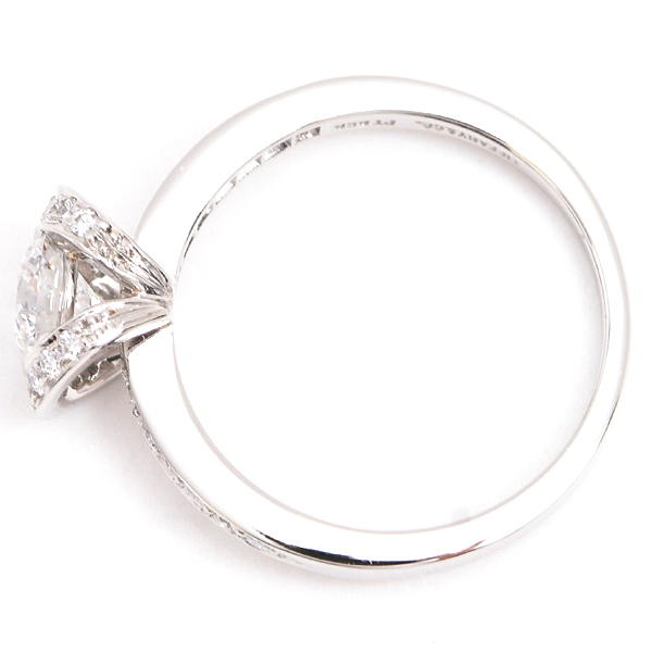 ティファニー リング レディース リボン モチーフ ダイヤ リング 0.6ct程度 15号強 プラチナ TIFFAN PT950 中古