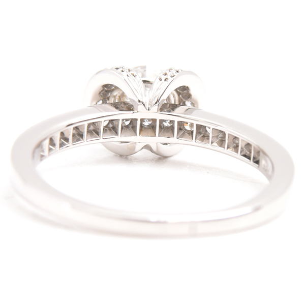 ティファニー リング レディース リボン モチーフ ダイヤ リング 0.6ct程度 15号強 プラチナ TIFFAN PT950 中古