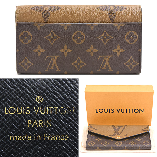 ルイヴィトン 財布 レディース ポルトフォイユ サラ モノグラム ジャイアント リバース ロングウォレット Louis Vuitton M80726 中古