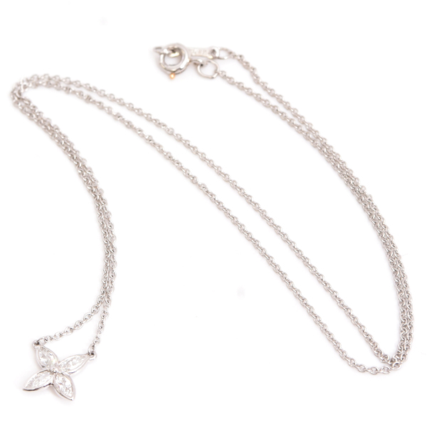ティファニー ネックレス レディース ビクトリア ダイヤモンド ネックレス プラチナ TIFFANY PT950 中古