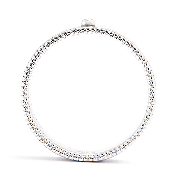 グッチ 指輪 レディース ブルームス アイコンリング 1Pダイヤ 刻印サイズ13 実測13号弱 ホワイトゴールド エナメル GG 750WG GUCCI 中古