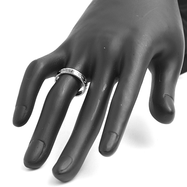 グッチ 指輪 レディース ブルームス アイコンリング 1Pダイヤ 刻印サイズ13 実測13号弱 ホワイトゴールド エナメル GG 750WG GUCCI 中古