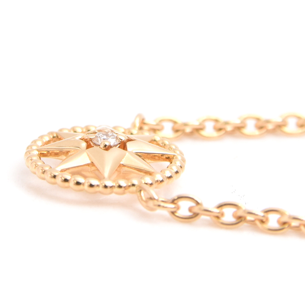 クリスチャンディオール ネックレス レディース ローズデヴァン 1Pダイヤモンド ネックレス イエローゴールド Christian Dior 750YG 中古