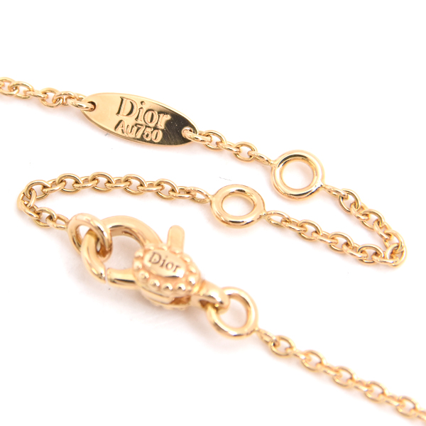 クリスチャンディオール ネックレス レディース ローズデヴァン 1Pダイヤモンド ネックレス イエローゴールド Christian Dior 750YG 中古