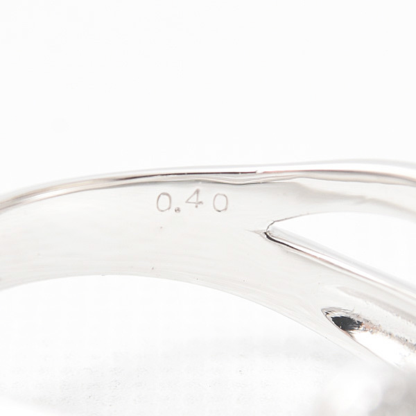 ポンテヴェキオ リング レディース ハートモチーフ パヴェダイヤ クロスリング ホワイトゴールド K18WG PONTE VECCHIO 中古