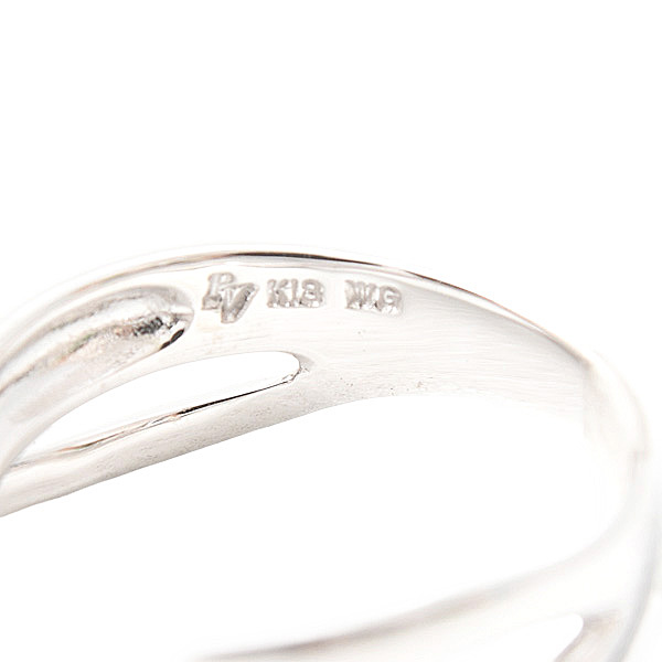 ポンテヴェキオ リング レディース ハートモチーフ パヴェダイヤ クロスリング ホワイトゴールド K18WG PONTE VECCHIO 中古