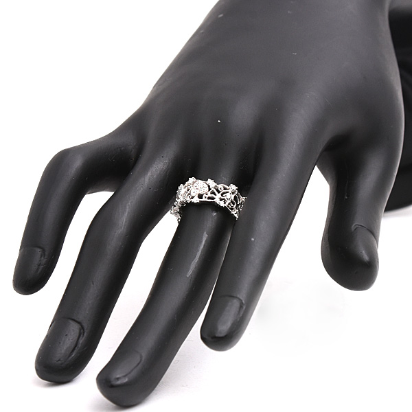 スタージュエリー 指輪 レディース PT950 リング ダイヤモンド ハート レース 透かし D0.27ct プラチナ 実測11号 STAR JEWELRY 中古