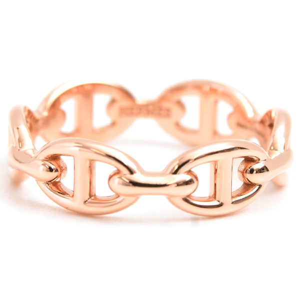 エルメス 指輪 ユニセックス シェーヌダンクル アンシェネPM リング 58号 ピンクゴールド HERMES 750PG 中古