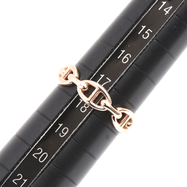 エルメス 指輪 ユニセックス シェーヌダンクル アンシェネPM リング 58号 ピンクゴールド HERMES 750PG 中古