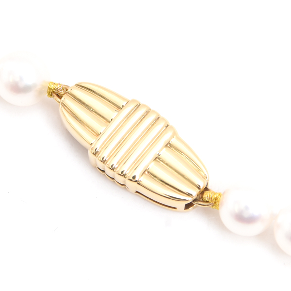 ミキモト ネックレス レディース ベビーパール Mチャーム付 ネックレス 5.4mm～5.9mm イエローゴールド MIKIMOTO K18 中古