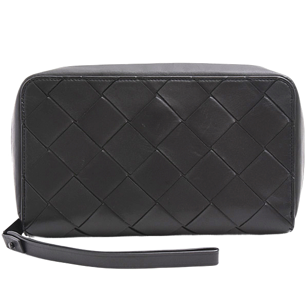 ボッテガヴェネタ バッグ メンズ セカンドバッグ クラッチバッグ マキシイントレチャート ラムスキン ブラック BOTTEGA VENETA 中古