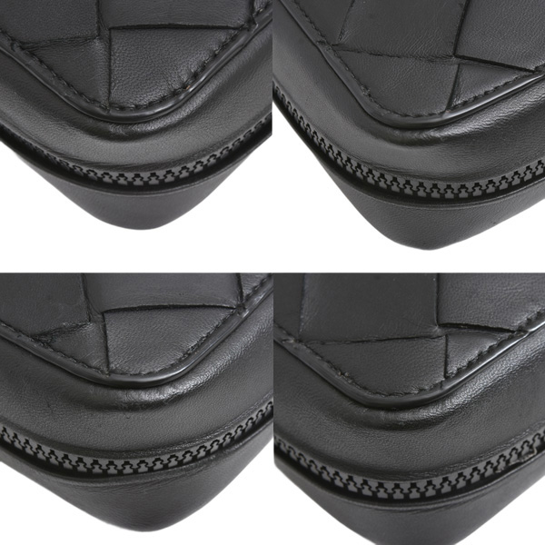 ボッテガヴェネタ バッグ メンズ セカンドバッグ クラッチバッグ マキシイントレチャート ラムスキン ブラック BOTTEGA VENETA 中古