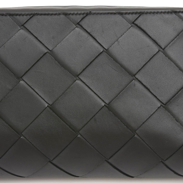 ボッテガヴェネタ バッグ メンズ セカンドバッグ クラッチバッグ マキシイントレチャート ラムスキン ブラック BOTTEGA VENETA 中古