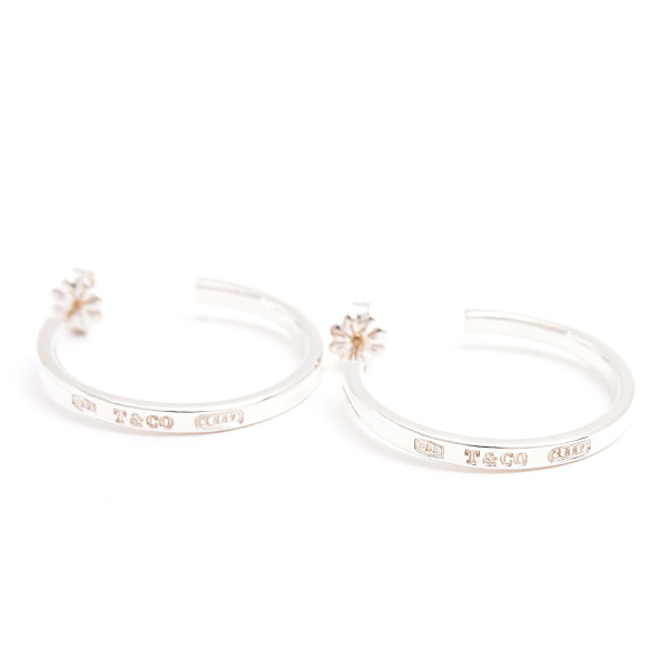 ティファニー ピアス レディース 1837 ナロー フープ シルバー SV925 TIFFANY 中古