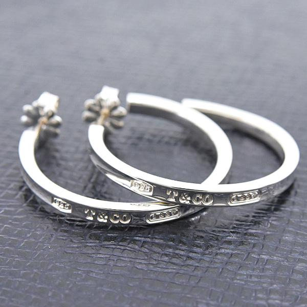 ティファニー ピアス レディース 1837 ナロー フープ シルバー SV925 TIFFANY 中古