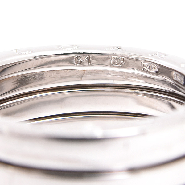 ブルガリ 指輪 メンズ ビーゼロワン B-ZERO1 リング 61号 実寸20号 ホワイトゴールド BVLGARI 750WG 中古