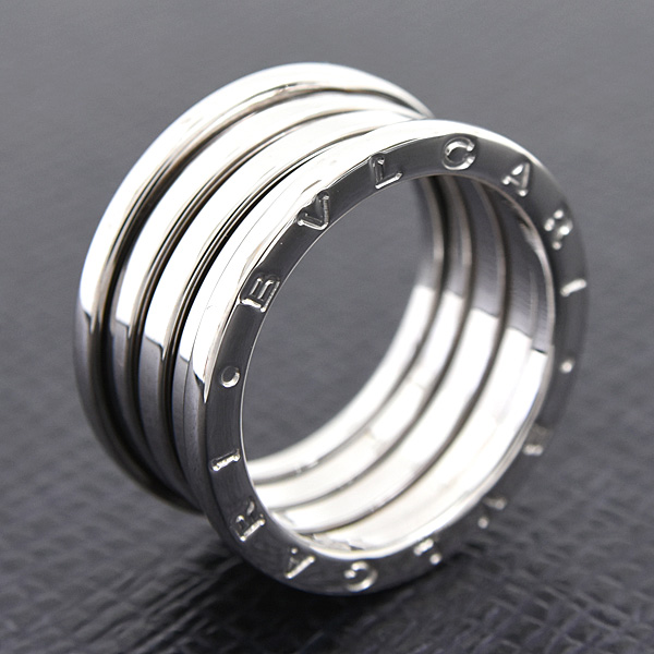 ブルガリ 指輪 メンズ ビーゼロワン B-ZERO1 リング 61号 実寸20号 ホワイトゴールド BVLGARI 750WG 中古