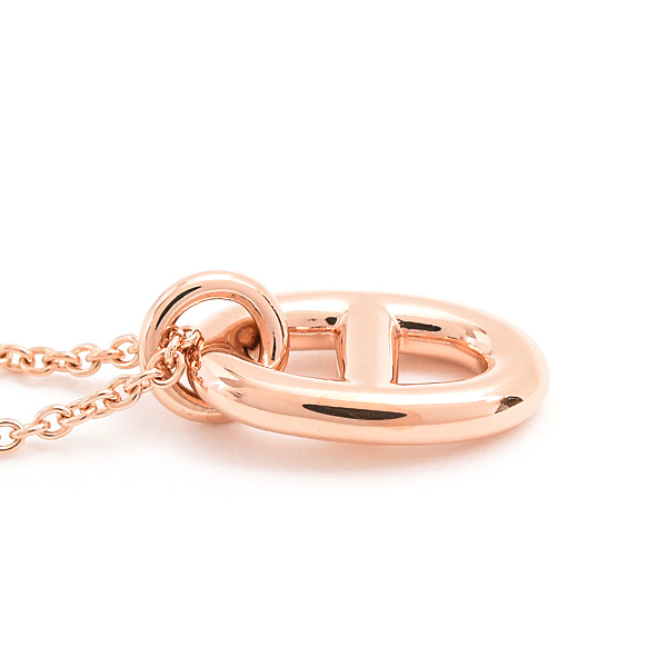 エルメス ネックレス レディース シェーヌダンクル ファランドール PM ピンクゴールド HERMES 750PG 中古