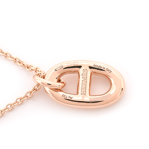 エルメス ネックレス レディース シェーヌダンクル ファランドール PM ピンクゴールド HERMES 750PG 中古
